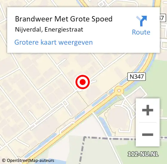 Locatie op kaart van de 112 melding: Brandweer Met Grote Spoed Naar Nijverdal, Energiestraat op 12 augustus 2021 12:49