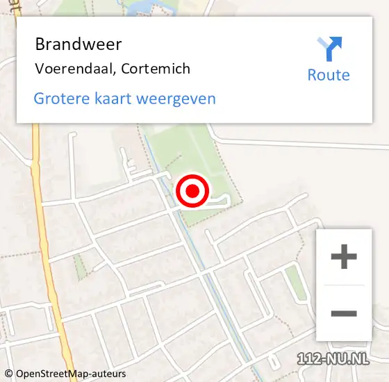 Locatie op kaart van de 112 melding: Brandweer Voerendaal, Cortemich op 12 augustus 2021 12:51