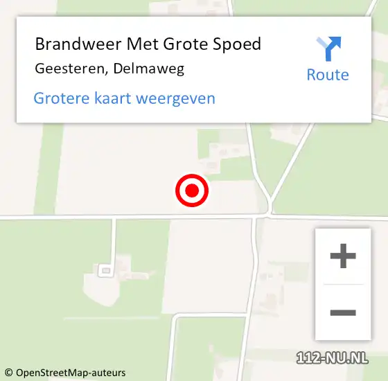 Locatie op kaart van de 112 melding: Brandweer Met Grote Spoed Naar Geesteren, Delmaweg op 12 augustus 2021 13:08