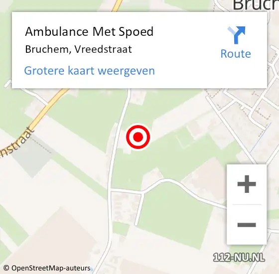 Locatie op kaart van de 112 melding: Ambulance Met Spoed Naar Bruchem, Vreedstraat op 12 augustus 2021 13:49