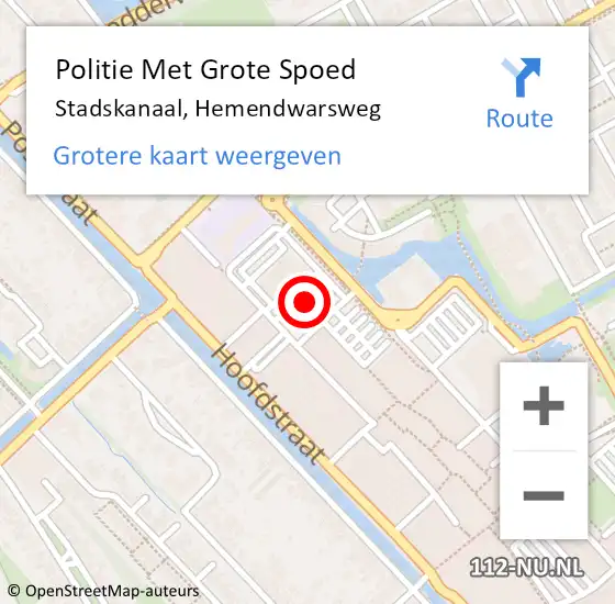 Locatie op kaart van de 112 melding: Politie Met Grote Spoed Naar Stadskanaal, Hemendwarsweg op 12 augustus 2021 14:11