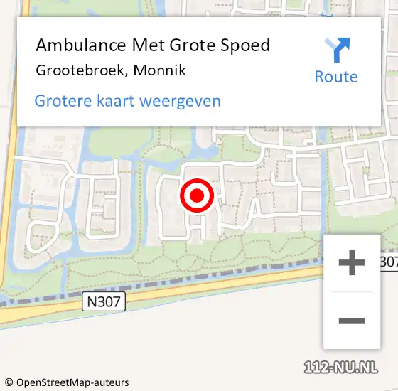 Locatie op kaart van de 112 melding: Ambulance Met Grote Spoed Naar Grootebroek, Monnik op 12 augustus 2021 14:13