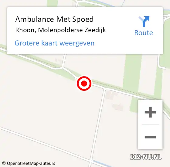 Locatie op kaart van de 112 melding: Ambulance Met Spoed Naar Rhoon, Molenpolderse Zeedijk op 12 augustus 2021 14:42