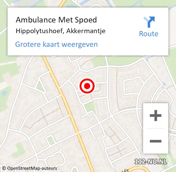 Locatie op kaart van de 112 melding: Ambulance Met Spoed Naar Hippolytushoef, Akkermantje op 12 augustus 2021 14:58