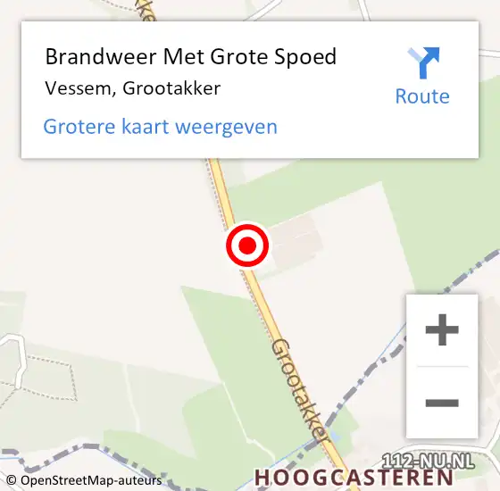 Locatie op kaart van de 112 melding: Brandweer Met Grote Spoed Naar Vessem, Grootakker op 12 augustus 2021 14:59