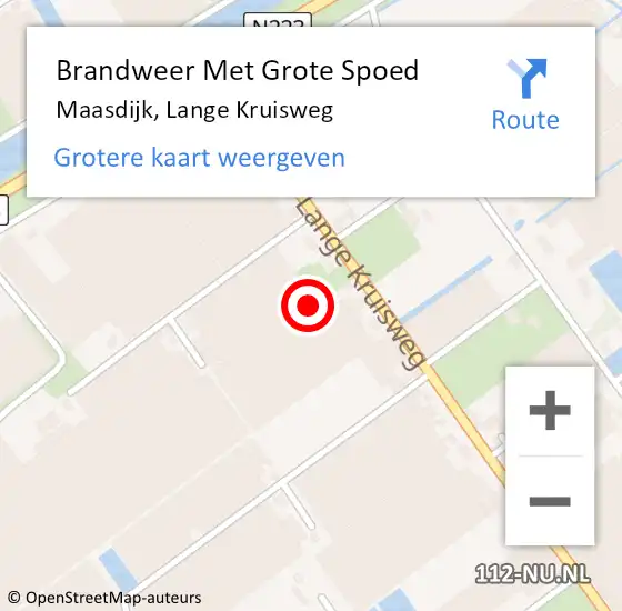 Locatie op kaart van de 112 melding: Brandweer Met Grote Spoed Naar Maasdijk, Lange Kruisweg op 12 augustus 2021 15:11