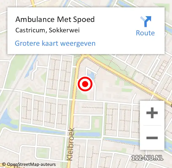 Locatie op kaart van de 112 melding: Ambulance Met Spoed Naar Castricum, Sokkerwei op 12 augustus 2021 15:22