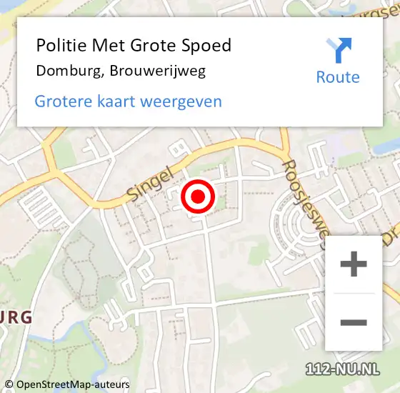 Locatie op kaart van de 112 melding: Politie Met Grote Spoed Naar Domburg, Brouwerijweg op 12 augustus 2021 16:26