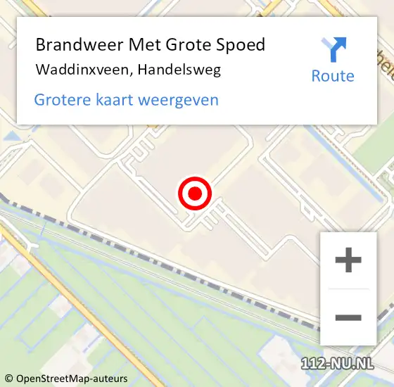 Locatie op kaart van de 112 melding: Brandweer Met Grote Spoed Naar Waddinxveen, Handelsweg op 12 augustus 2021 16:55