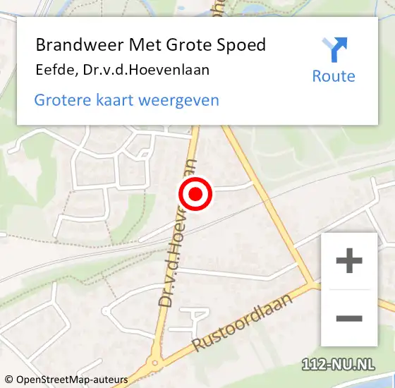 Locatie op kaart van de 112 melding: Brandweer Met Grote Spoed Naar Eefde, Dr.v.d.Hoevenlaan op 12 augustus 2021 17:56