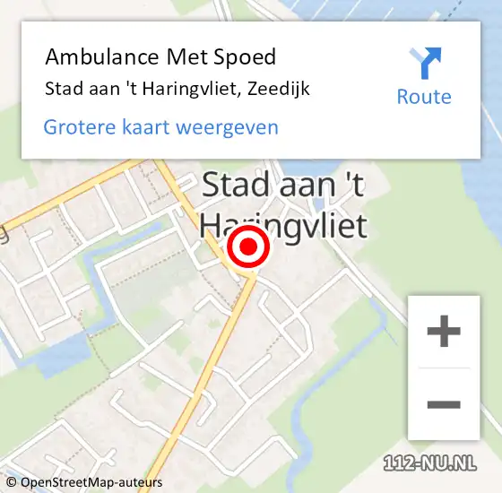 Locatie op kaart van de 112 melding: Ambulance Met Spoed Naar Stad aan 't Haringvliet, Zeedijk op 12 augustus 2021 18:01