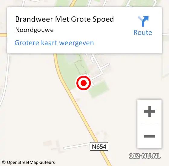 Locatie op kaart van de 112 melding: Brandweer Met Grote Spoed Naar Noordgouwe op 12 augustus 2021 18:13