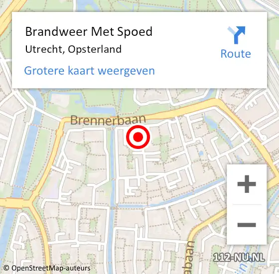 Locatie op kaart van de 112 melding: Brandweer Met Spoed Naar Utrecht, Opsterland op 12 augustus 2021 18:30