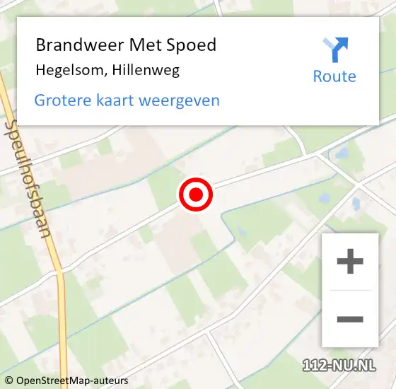 Locatie op kaart van de 112 melding: Brandweer Met Spoed Naar Hegelsom, Hillenweg op 12 augustus 2021 18:48