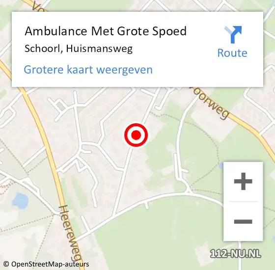 Locatie op kaart van de 112 melding: Ambulance Met Grote Spoed Naar Schoorl, Huismansweg op 12 augustus 2021 19:05