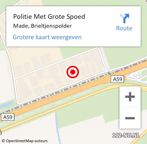 Locatie op kaart van de 112 melding: Politie Met Grote Spoed Naar Made, Brieltjenspolder op 12 augustus 2021 19:20