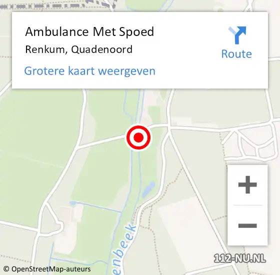 Locatie op kaart van de 112 melding: Ambulance Met Spoed Naar Renkum, Quadenoord op 12 augustus 2021 19:38