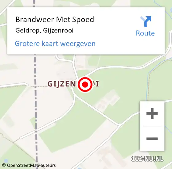 Locatie op kaart van de 112 melding: Brandweer Met Spoed Naar Geldrop, Gijzenrooi op 12 augustus 2021 20:06