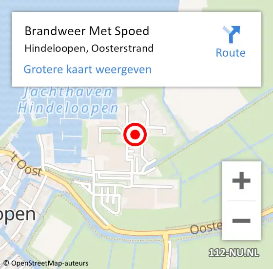 Locatie op kaart van de 112 melding: Brandweer Met Spoed Naar Hindeloopen, Oosterstrand op 12 augustus 2021 20:46