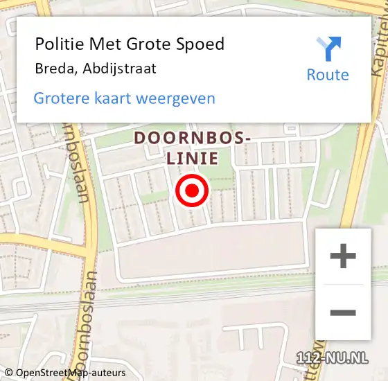 Locatie op kaart van de 112 melding: Politie Met Grote Spoed Naar Breda, Abdijstraat op 12 augustus 2021 20:58