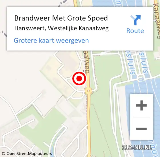 Locatie op kaart van de 112 melding: Brandweer Met Grote Spoed Naar Hansweert, Westelijke Kanaalweg op 12 augustus 2021 21:19