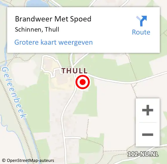 Locatie op kaart van de 112 melding: Brandweer Met Spoed Naar Schinnen, Thull op 12 augustus 2021 22:10