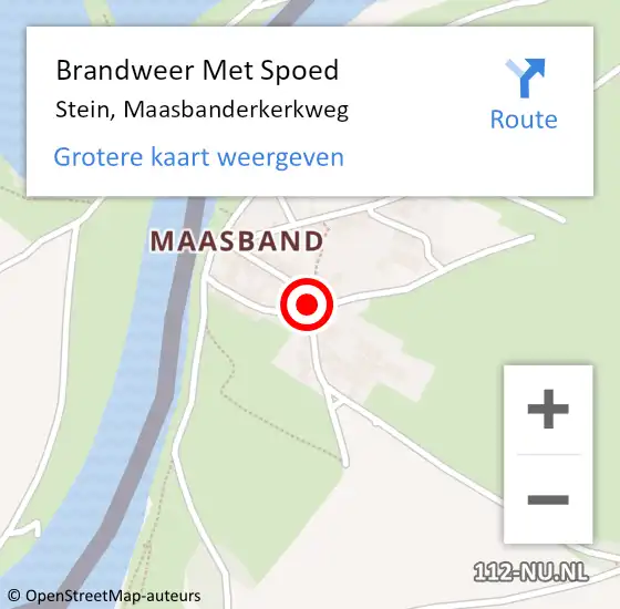 Locatie op kaart van de 112 melding: Brandweer Met Spoed Naar Stein, Maasbanderkerkweg op 12 augustus 2021 23:14