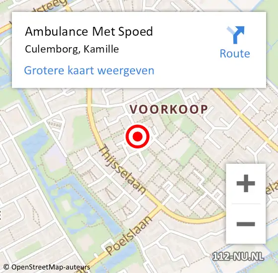 Locatie op kaart van de 112 melding: Ambulance Met Spoed Naar Culemborg, Kamille op 13 augustus 2021 00:48
