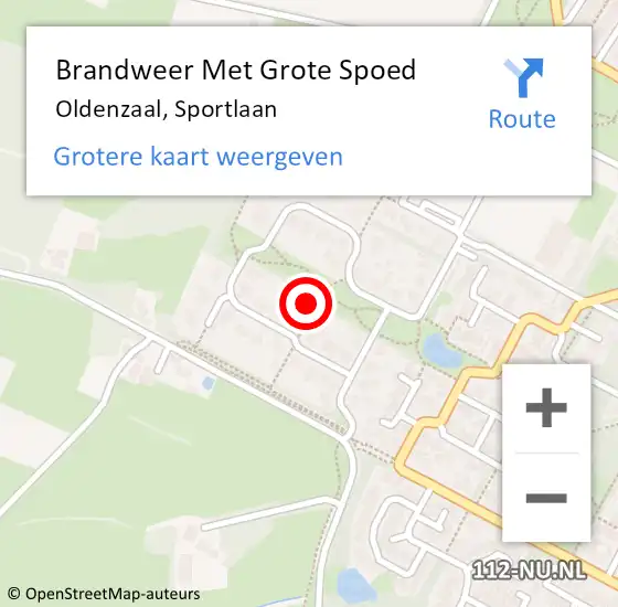 Locatie op kaart van de 112 melding: Brandweer Met Grote Spoed Naar Oldenzaal, Sportlaan op 13 augustus 2021 01:04