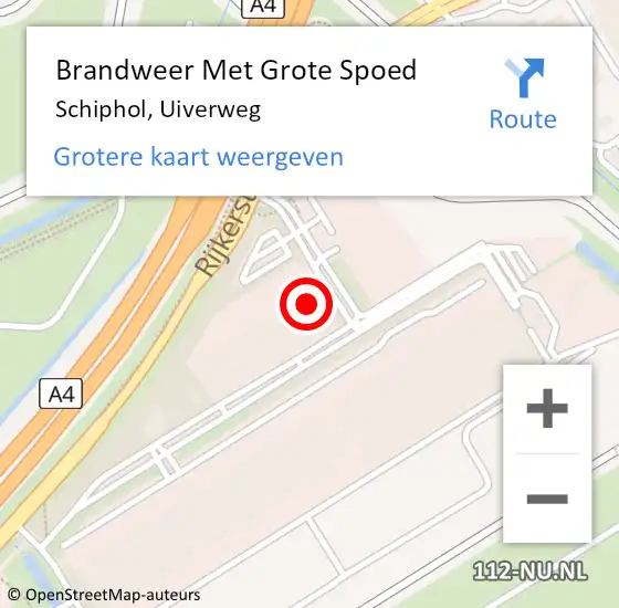 Locatie op kaart van de 112 melding: Brandweer Met Grote Spoed Naar Schiphol, Uiverweg op 13 augustus 2021 02:29