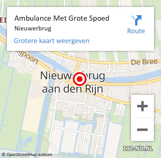 Locatie op kaart van de 112 melding: Ambulance Met Grote Spoed Naar Nieuwerbrug op 13 augustus 2021 05:49