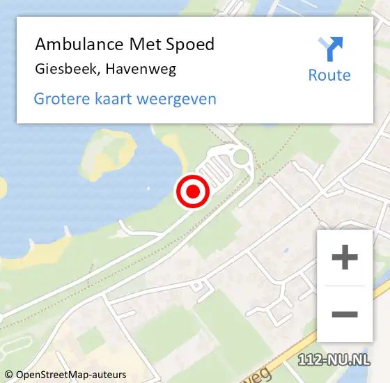 Locatie op kaart van de 112 melding: Ambulance Met Spoed Naar Giesbeek, Havenweg op 13 augustus 2021 07:08