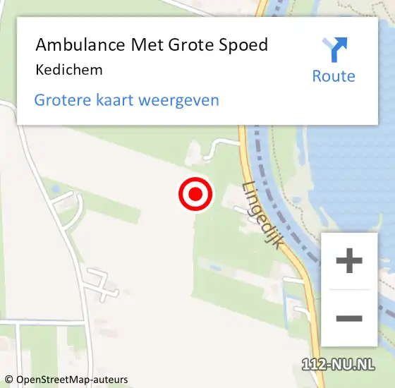 Locatie op kaart van de 112 melding: Ambulance Met Grote Spoed Naar Kedichem op 13 augustus 2021 07:34