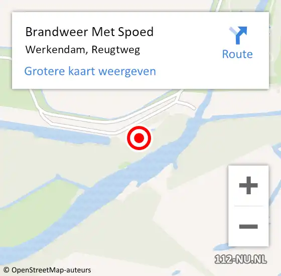 Locatie op kaart van de 112 melding: Brandweer Met Spoed Naar Werkendam, Reugtweg op 13 augustus 2021 08:10