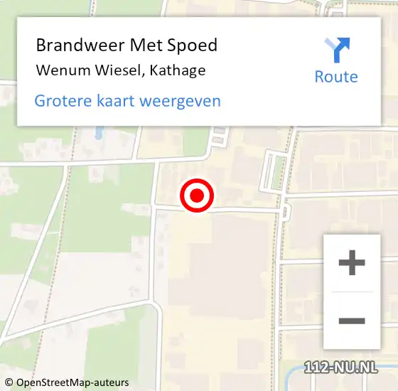 Locatie op kaart van de 112 melding: Brandweer Met Spoed Naar Wenum Wiesel, Kathage op 13 augustus 2021 08:16