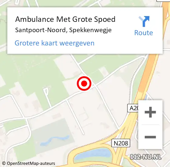 Locatie op kaart van de 112 melding: Ambulance Met Grote Spoed Naar Santpoort-Noord, Spekkenwegje op 13 augustus 2021 08:24