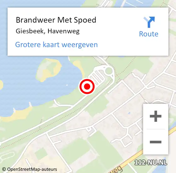 Locatie op kaart van de 112 melding: Brandweer Met Spoed Naar Giesbeek, Havenweg op 13 augustus 2021 08:24