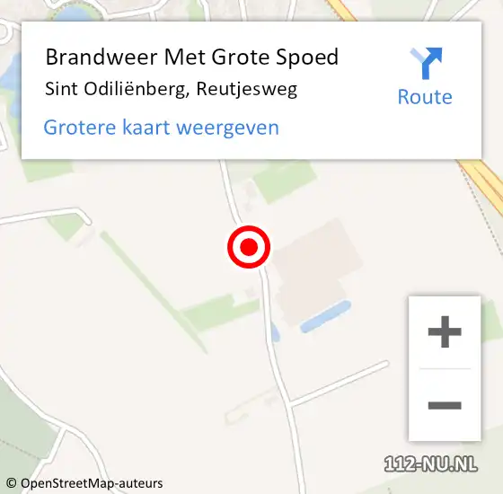 Locatie op kaart van de 112 melding: Brandweer Met Grote Spoed Naar Sint Odiliënberg, Reutjesweg op 13 augustus 2021 08:45