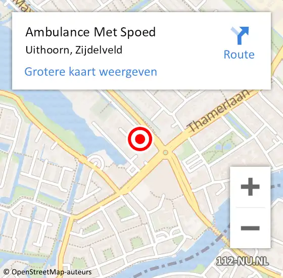 Locatie op kaart van de 112 melding: Ambulance Met Spoed Naar Uithoorn, Zijdelveld op 13 augustus 2021 09:00