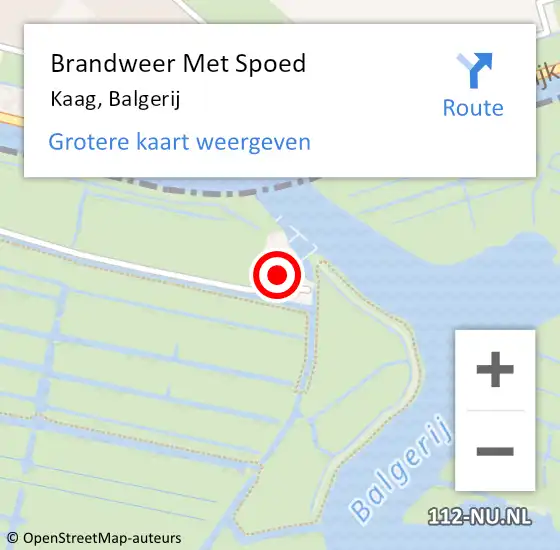 Locatie op kaart van de 112 melding: Brandweer Met Spoed Naar Kaag, Balgerij op 13 augustus 2021 09:06