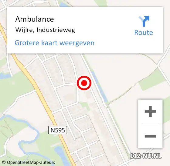 Locatie op kaart van de 112 melding: Ambulance Wijlre, Industrieweg op 19 juni 2014 15:09