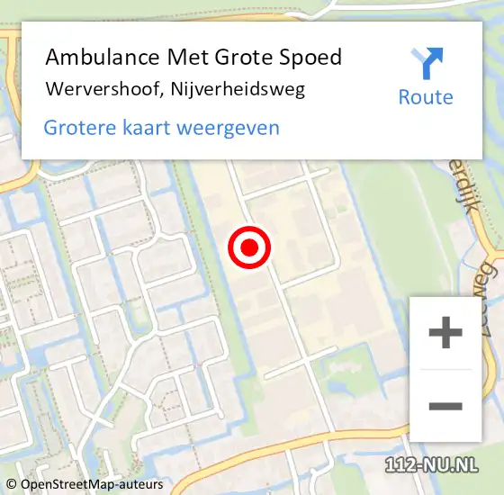 Locatie op kaart van de 112 melding: Ambulance Met Grote Spoed Naar Wervershoof, Nijverheidsweg op 13 augustus 2021 10:33