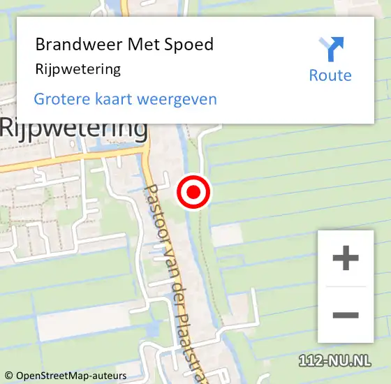 Locatie op kaart van de 112 melding: Brandweer Met Spoed Naar Rijpwetering op 13 augustus 2021 10:39