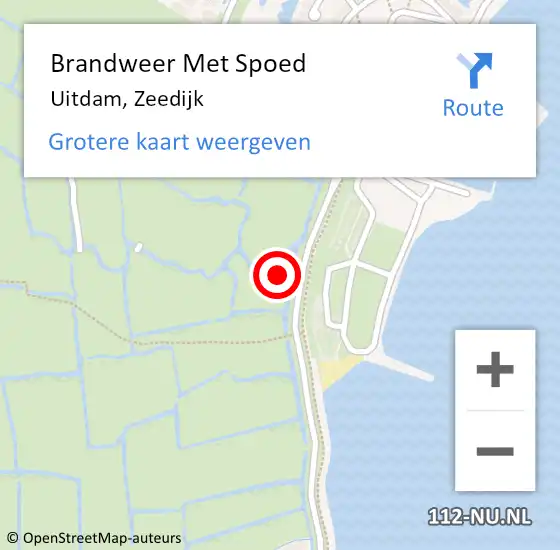 Locatie op kaart van de 112 melding: Brandweer Met Spoed Naar Uitdam, Zeedijk op 13 augustus 2021 10:39