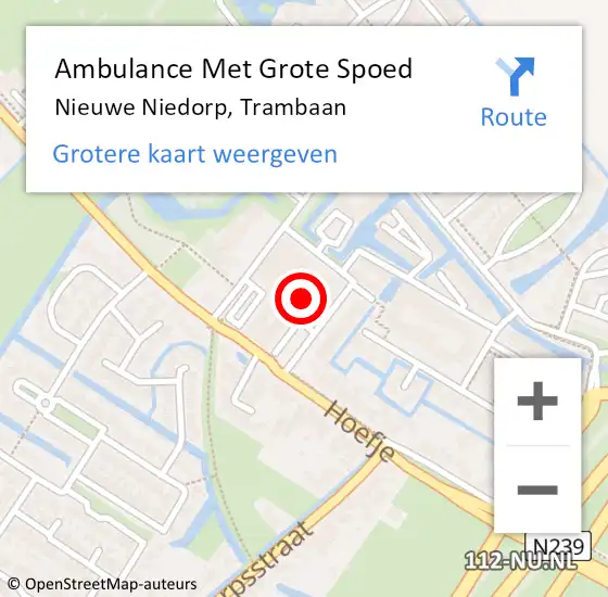 Locatie op kaart van de 112 melding: Ambulance Met Grote Spoed Naar Nieuwe Niedorp, Trambaan op 13 augustus 2021 10:42