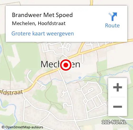 Locatie op kaart van de 112 melding: Brandweer Met Spoed Naar Mechelen, Hoofdstraat op 13 augustus 2021 10:43