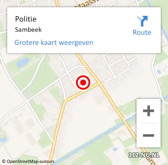 Locatie op kaart van de 112 melding: Politie Sambeek op 13 augustus 2021 10:45