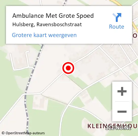 Locatie op kaart van de 112 melding: Ambulance Met Grote Spoed Naar Hulsberg, Ravensboschstraat op 5 oktober 2013 15:44