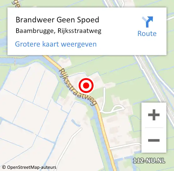 Locatie op kaart van de 112 melding: Brandweer Geen Spoed Naar Baambrugge, Rijksstraatweg op 13 augustus 2021 13:10