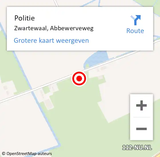 Locatie op kaart van de 112 melding: Politie Zwartewaal, Abbewerveweg op 13 augustus 2021 13:18